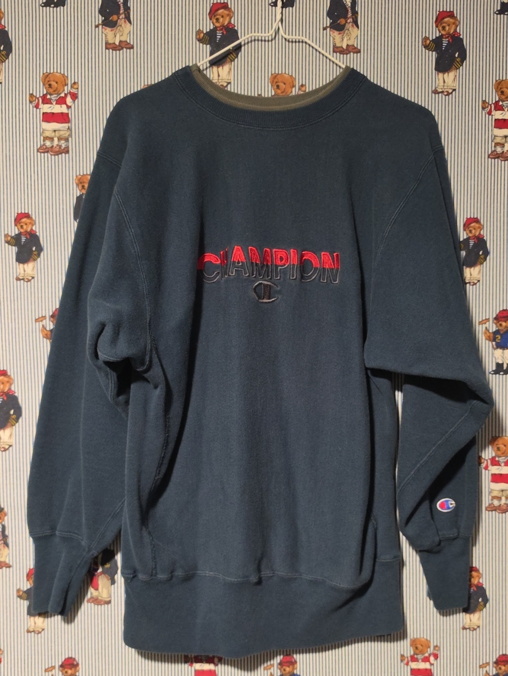 Vintage 90s Champion Crewneck Sweatshirt Embroidered Reverse Weave Large